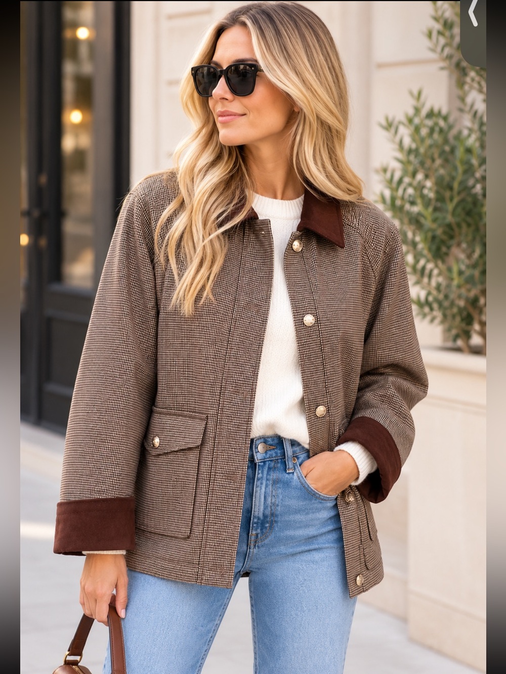 NWT House of Harlow Houndstooth Barn Jacket XS